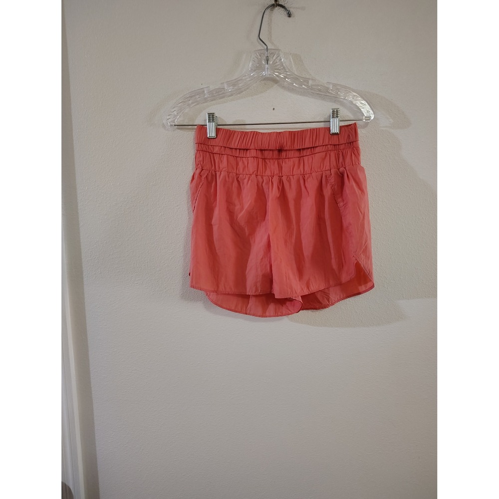 Kyodan Womens Coral Pink Smocked Waist Athletic Running Shorts Size Small